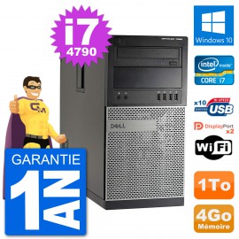 PC Tour Dell 7020 Intel Core i7-4790 RAM 4Go Disque Dur 1To Windows 10 Wifi