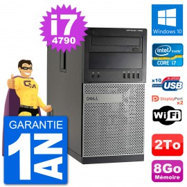 PC Tour Dell 7020 Intel Core i7-4790 RAM 8Go Disque Dur 2To Windows 10 Wifi