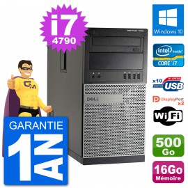 PC Tour Dell 7020 Intel Core i7-4790 RAM 16Go Disque Dur 500Go Windows 10 Wifi