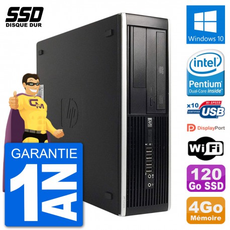 PC HP 8300 Elite SFF Intel G630 RAM 4Go SSD 120Go Windows 10 Wifi