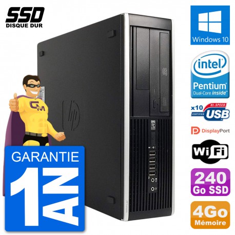 PC HP 8300 Elite SFF Intel G630 RAM 4Go SSD 240Go Windows 10 Wifi