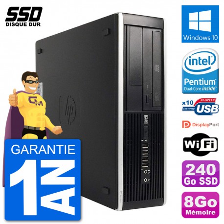 PC HP 8300 Elite SFF Intel G630 RAM 8Go SSD 240Go Windows 10 Wifi