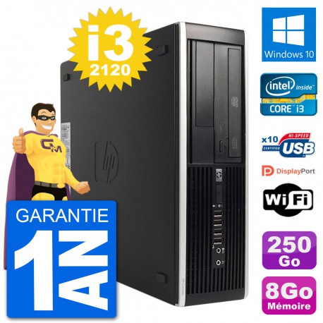 PC HP 8300 Elite SFF Intel i3-2120 RAM 8Go Disque Dur 250Go Windows 10 Wifi