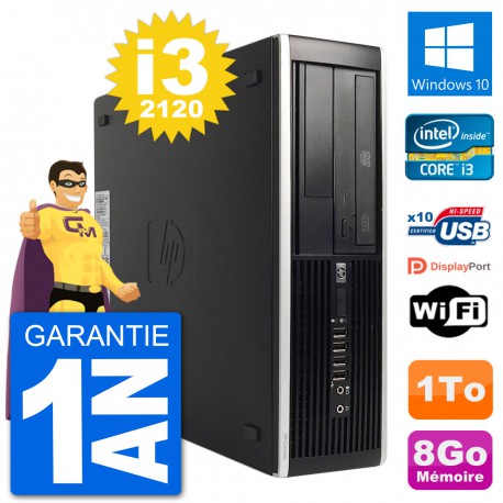 PC HP 8300 Elite SFF Intel i3-2120 RAM 8Go Disque Dur 1To Windows 10 Wifi