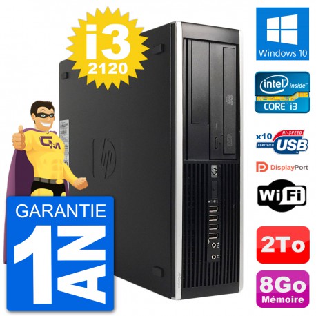 PC HP 8300 Elite SFF Intel i3-2120 RAM 8Go Disque Dur 2To Windows 10 Wifi