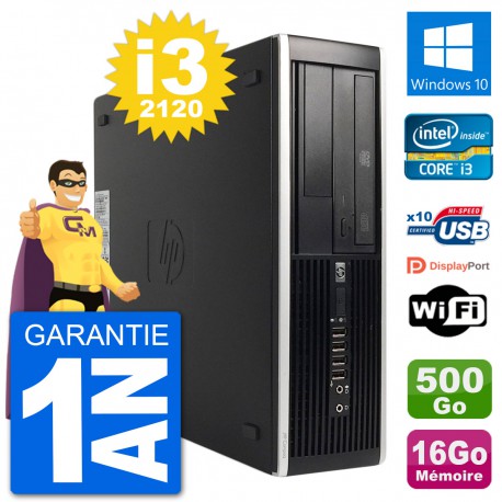 PC HP 8300 Elite SFF Intel i3-2120 RAM 16Go Disque Dur 500Go Windows 10 Wifi