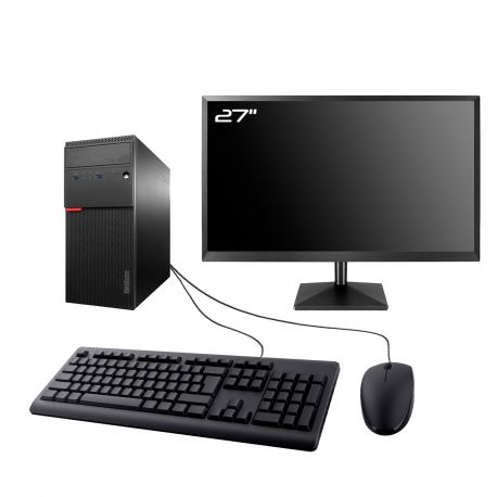 PC Lenovo M800 Tour Ecran 27" Intel I3-6100 RAM 8Go SSD 500Go Wifi W11
