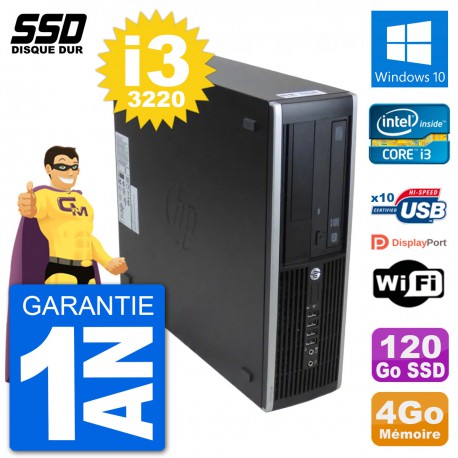PC HP 8300 Elite SFF Intel i3-3220 RAM 4Go SSD 120Go Windows 10 Wifi