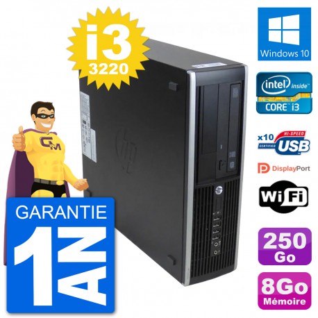 PC HP 8300 Elite SFF Intel i3-3220 RAM 8Go Disque Dur 250Go Windows 10 Wifi