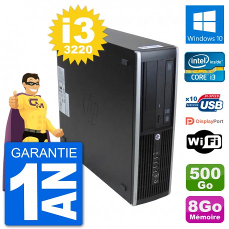 PC HP 8300 Elite SFF Intel i3-3220 RAM 8Go Disque Dur 500Go Windows 10 Wifi