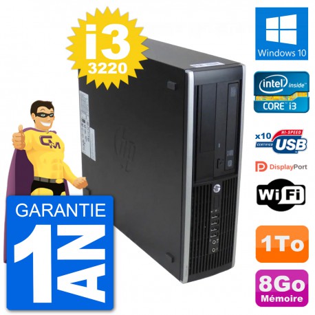 PC HP 8300 Elite SFF Intel i3-3220 RAM 8Go Disque Dur 1To Windows 10 Wifi