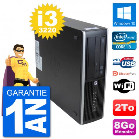 PC HP 8300 Elite SFF Intel i3-3220 RAM 8Go Disque Dur 2To Windows 10 Wifi