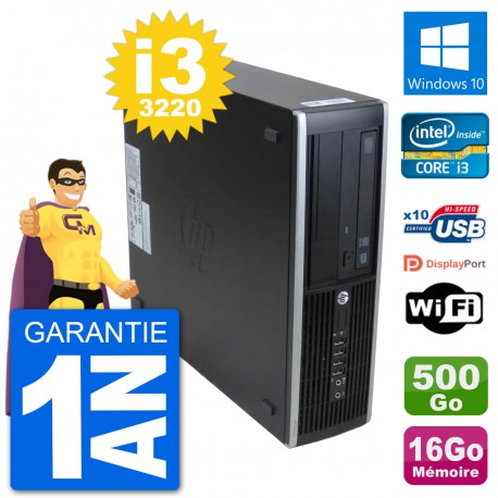 PC HP 8300 Elite SFF Intel i3-3220 RAM 16Go Disque Dur 500Go Windows 10 Wifi