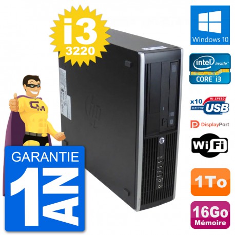 PC HP 8300 Elite SFF Intel i3-3220 RAM 16Go Disque Dur 1To Windows 10 Wifi