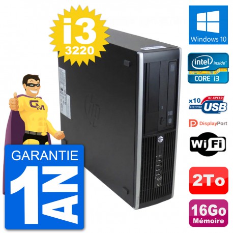 PC HP 8300 Elite SFF Intel i3-3220 RAM 16Go Disque Dur 2To Windows 10 Wifi