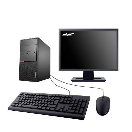 PC Lenovo M900 Tour Ecran 22" Intel I3-6100 RAM 8Go SSD 4To Wifi W11