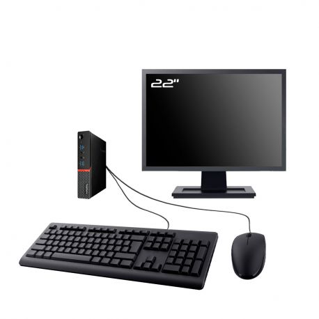 PC Lenovo M900 Tiny Ecran 22" Intel G4400T RAM 32Go SSD 2To Wifi W11