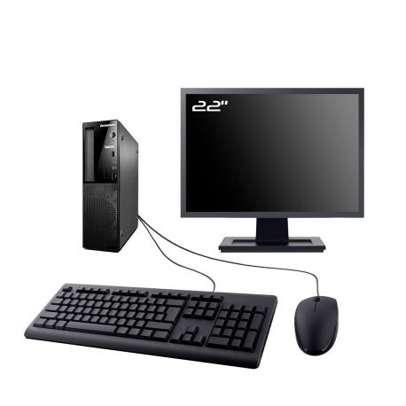 PC Lenovo E73 SFF Ecran 22" Intel I5-4430 RAM 8Go SSD 4To Wifi W11