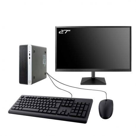 PC HP ProDesk 400 G4 SFF Ecran 27" Intel I3-6100 RAM 32Go SSD 4To Wifi W11