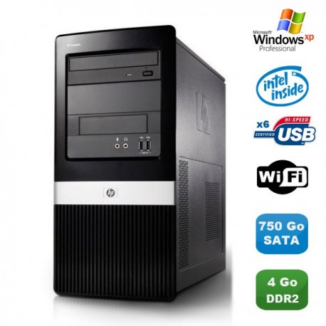 PC HP COMPAQ DX2400 Core 2 Duo E7200 2.53Ghz 4Go DDR2 750Go WIFI Win XP PRO