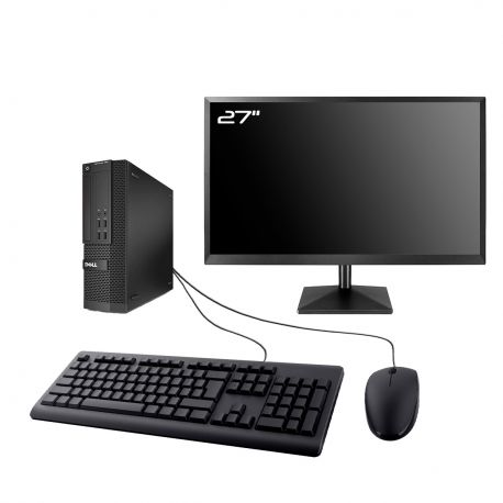 PC Dell Optiplex XE2 SFF Ecran 27" Intel I5-4430 RAM 32Go SSD 1To Wifi W11