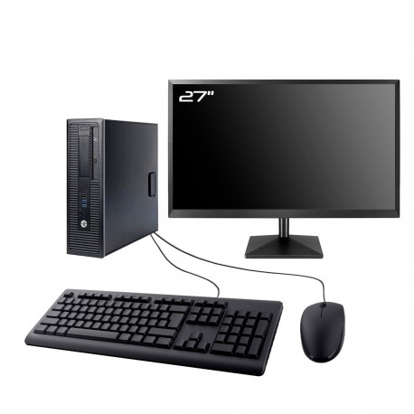 PC HP 800 G1 SFF Ecran 27" Intel G3220 RAM 8Go Disque Dur 500Go Windows 10 Wifi