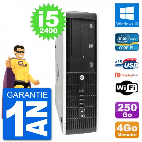 PC HP 8300 Elite SFF Intel i5-2400 RAM 4Go Disque Dur 250Go Windows 10 Wifi