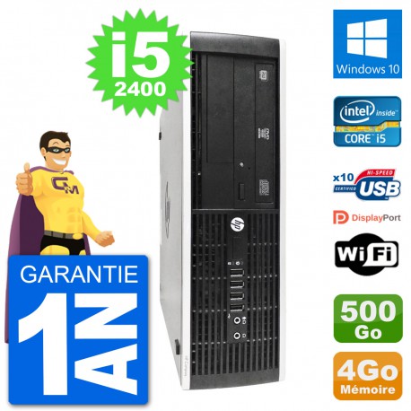 PC HP 8300 Elite SFF Intel i5-2400 RAM 4Go Disque Dur 500Go Windows 10 Wifi