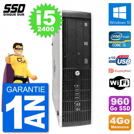 PC HP 8300 Elite SFF Intel i5-2400 RAM 4Go SSD 960Go Windows 10 Wifi