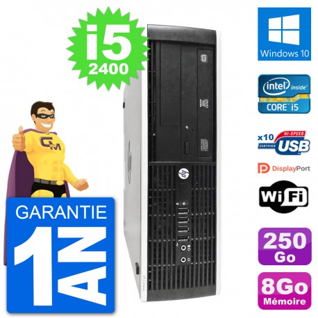 PC HP 8300 Elite SFF Intel i5-2400 RAM 8Go Disque Dur 250Go Windows 10 Wifi