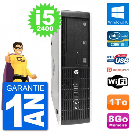 PC HP 8300 Elite SFF Intel i5-2400 RAM 8Go Disque Dur 1To Windows 10 Wifi