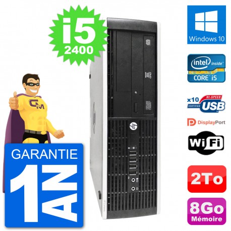 PC HP 8300 Elite SFF Intel i5-2400 RAM 8Go Disque Dur 2To Windows 10 Wifi