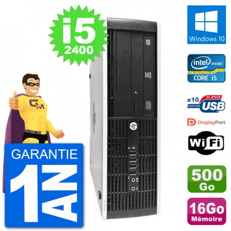 PC HP 8300 Elite SFF Intel i5-2400 RAM 16Go Disque Dur 500Go Windows 10 Wifi