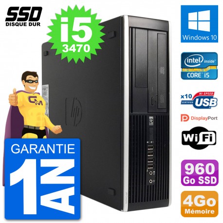PC HP 8300 Elite SFF Intel i5-3470 RAM 4Go SSD 960Go Windows 10 Wifi