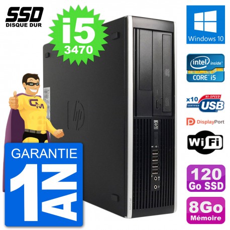 PC HP 8300 Elite SFF Intel i5-3470 RAM 8Go SSD 120Go Windows 10 Wifi