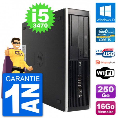 PC HP 8300 Elite SFF Intel i5-3470 RAM 16Go Disque Dur 250Go Windows 10 Wifi