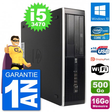 PC HP 8300 Elite SFF Intel i5-3470 RAM 16Go Disque Dur 500Go Windows 10 Wifi