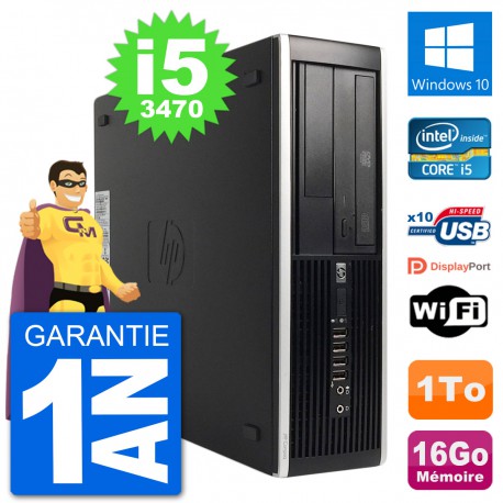 PC HP 8300 Elite SFF Intel i5-3470 RAM 16Go Disque Dur 1To Windows 10 Wifi