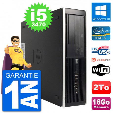 PC HP 8300 Elite SFF Intel i5-3470 RAM 16Go Disque Dur 2To Windows 10 Wifi