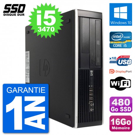 PC HP 8300 Elite SFF Intel i5-3470 RAM 16Go SSD 480Go Windows 10 Wifi