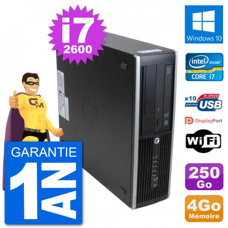 PC HP 8300 Elite SFF Intel i7-2600 RAM 4Go Disque Dur 250Go Windows 10 Wifi