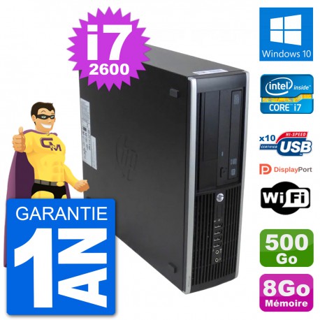 PC HP 8300 Elite SFF Intel i7-2600 RAM 8Go Disque Dur 500Go Windows 10 Wifi