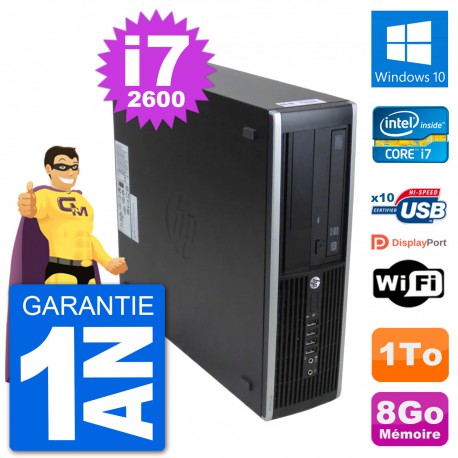 PC HP 8300 Elite SFF Intel i7-2600 RAM 8Go Disque Dur 1To Windows 10 Wifi