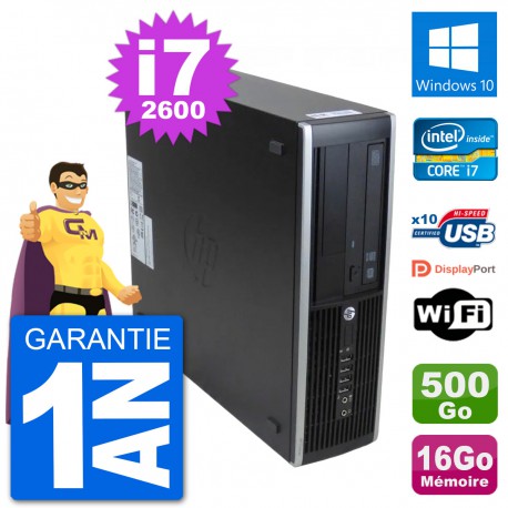 PC HP 8300 Elite SFF Intel i7-2600 RAM 16Go Disque Dur 500Go Windows 10 Wifi