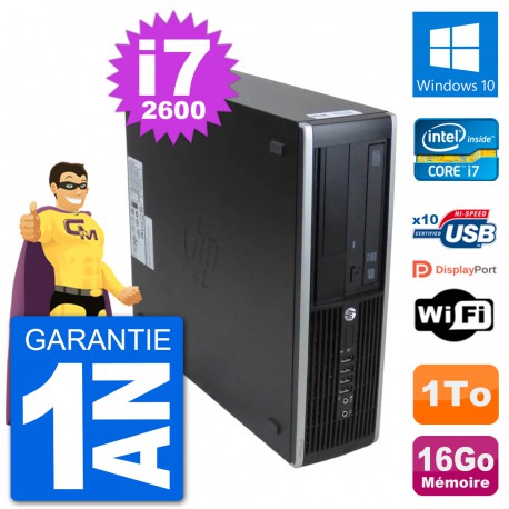 PC HP 8300 Elite SFF Intel i7-2600 RAM 16Go Disque Dur 1To Windows 10 Wifi