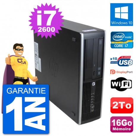 PC HP 8300 Elite SFF Intel i7-2600 RAM 16Go Disque Dur 2To Windows 10 Wifi