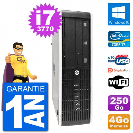PC HP 8300 Elite SFF Intel i7-3770 RAM 4Go Disque Dur 250Go Windows 10 Wifi