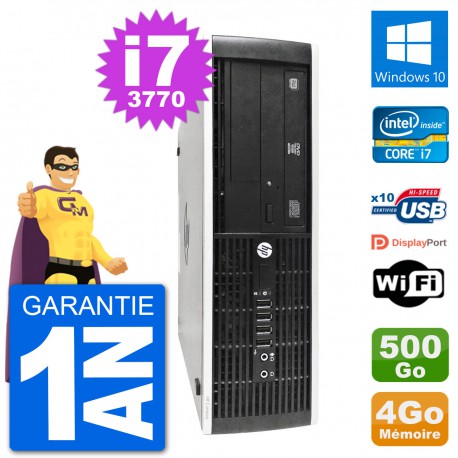 PC HP 8300 Elite SFF Intel i7-3770 RAM 4Go Disque Dur 500Go Windows 10 Wifi