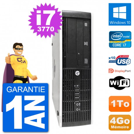 PC HP 8300 Elite SFF Intel i7-3770 RAM 4Go Disque Dur 1To Windows 10 Wifi