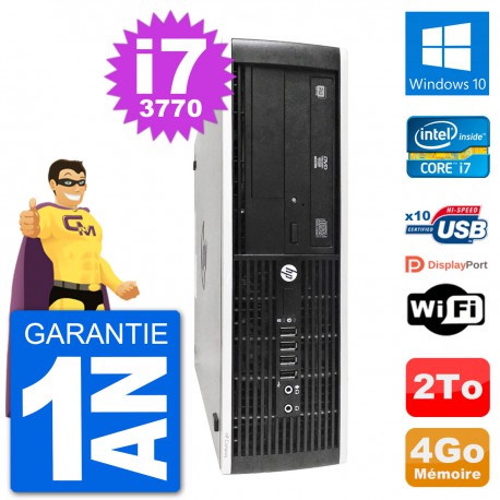 PC HP 8300 Elite SFF Intel i7-3770 RAM 4Go Disque Dur 2To Windows 10 Wifi